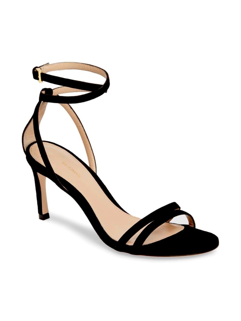 Stuart Weitzman Lexie Sandal in Black Suede